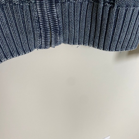 Carbon2Cobalt Stavanger Full Zip 3D Cable Cardigan Nordic Fisherman Linen Cotton - Picture 6 of 10